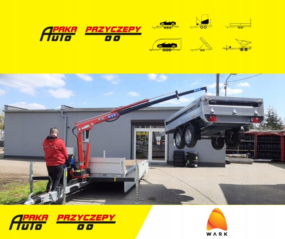 PRZYCZEPA Z DŹWIGIEM ŻURAW DŹWIG HDS MAXILIFT 110 / TRAILER WITH CRANE HDS MAXILIFT 110 - Dropside/ Flatbed trailer: picture 1 PRZYCZEPA Z DŹWIGIEM ŻURAW DŹWIG HDS MAXILIFT 110 / TRAILER WITH CRANE HDS MAXILIFT 110 - Dropside/ Flatbed trailer: picture 1