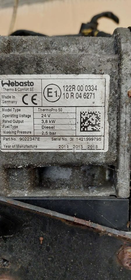 OGRZEWANIE POSTOJOWE WEBASTO TERMOPRO 50 MERCEDES ACTROS MP4 - Heating/ Ventilation for Truck: picture 2 OGRZEWANIE POSTOJOWE WEBASTO TERMOPRO 50 MERCEDES ACTROS MP4 - Heating/ Ventilation for Truck: picture 2