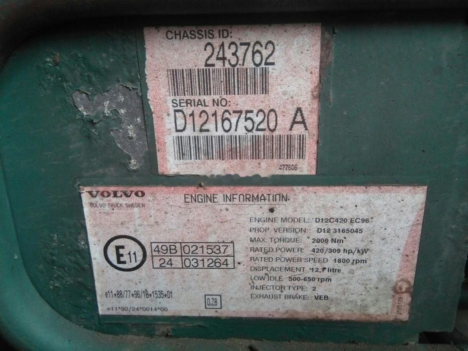 Volvo D12C Volvo FH 12 - Engine for Truck: picture 4 Volvo D12C Volvo FH 12 - Engine for Truck: picture 4