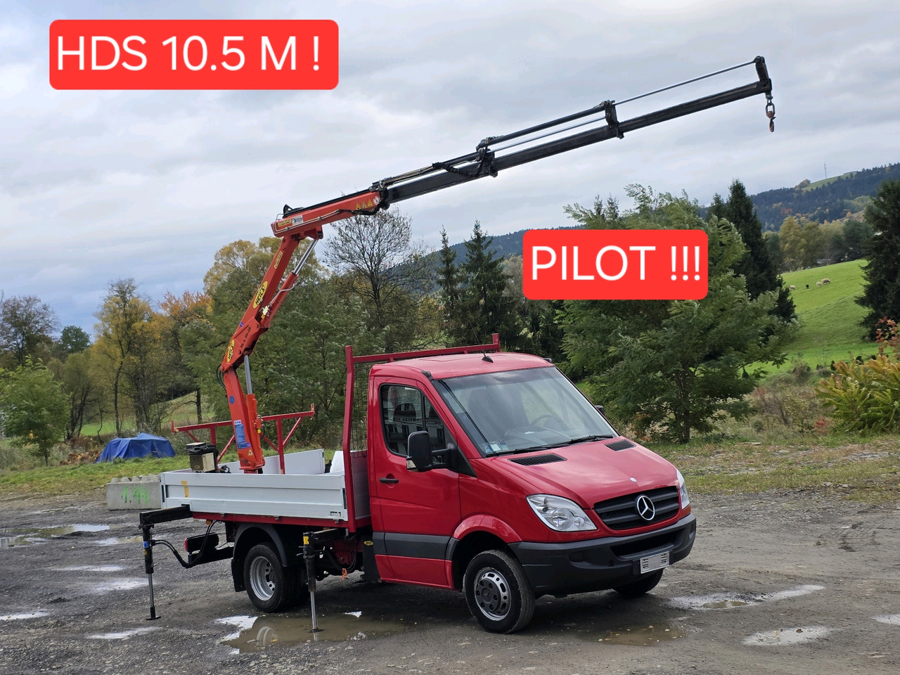 Mercedes-Benz Sprinter 418 CDI Skrzynia +HDS 10.5 M +Pilot ! 87000km ! - Flatbed van: picture 1 Mercedes-Benz Sprinter 418 CDI Skrzynia +HDS 10.5 M +Pilot ! 87000km ! - Flatbed van: picture 1