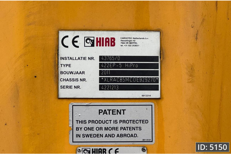 Crane truck DAF CF 85.410 SC, Euro 5, 8x2 / Hiab 422 EP5 + Radio / 5x extendable: picture 7 Crane truck DAF CF 85.410 SC, Euro 5, 8x2 / Hiab 422 EP5 + Radio / 5x extendable: picture 7