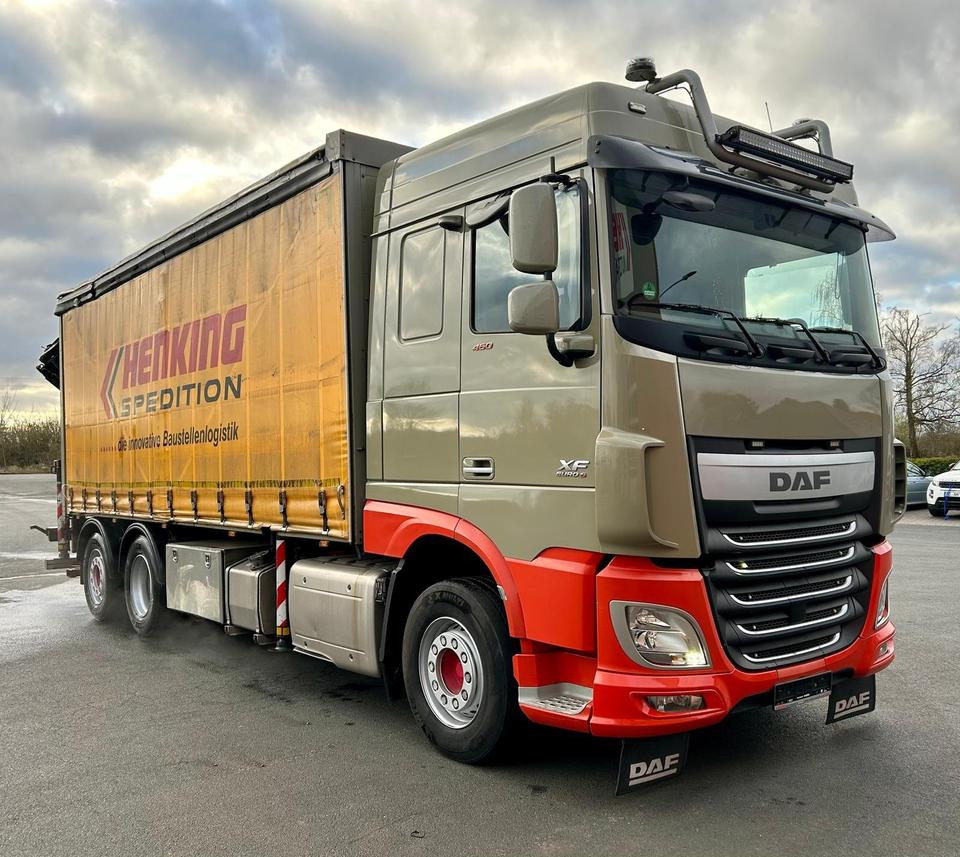 Curtainsider truck, Crane truck DAF XF 460 FAN + PALFINGER + 16mtr + Lenkachse + EURO 6: picture 1