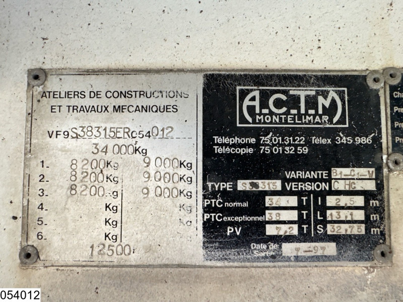 Low loader semi-trailer ACTM Lowbed 38.000 KG, Steel suspension: picture 12