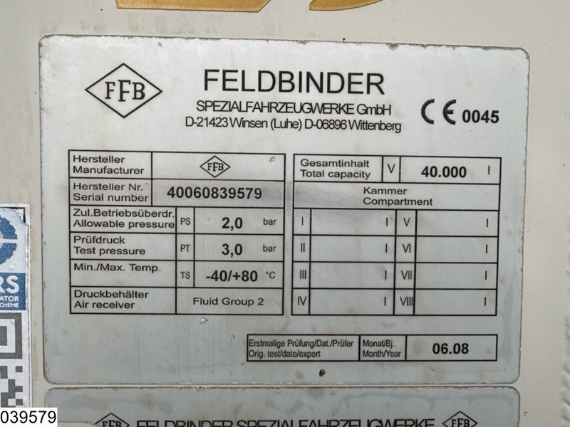 Feldbinder Silo 40.000 Liter, 3 Comp - Tank semi-trailer: picture 4 Feldbinder Silo 40.000 Liter, 3 Comp - Tank semi-trailer: picture 4