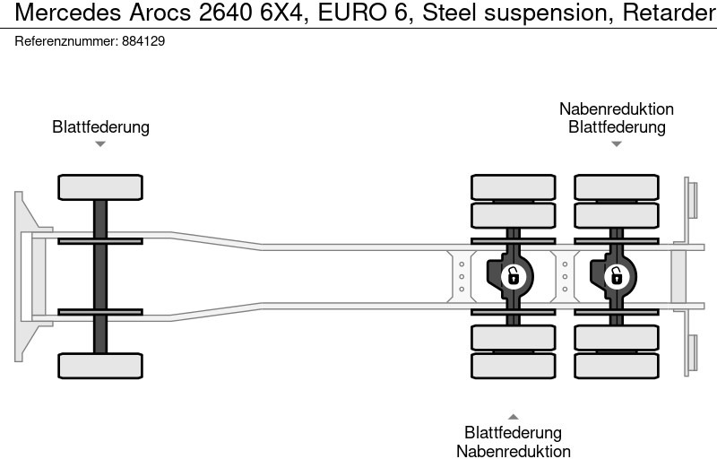 Dropside/ Flatbed truck, Crane truck Mercedes-Benz Arocs 2640 6X4, EURO 6, Steel suspension, Retarder: picture 17