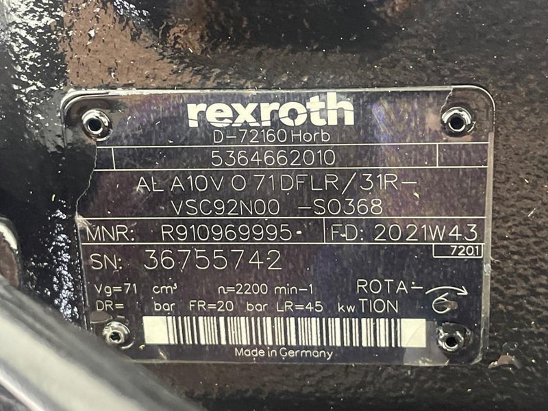 Terex 5364662010-Rexroth A10VO71-Load sensing pump - Hydraulics for Construction machinery: picture 4 Terex 5364662010-Rexroth A10VO71-Load sensing pump - Hydraulics for Construction machinery: picture 4