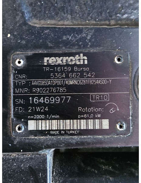 Yanmar V120-Rexroth A4VG085-Drive pump/Fahrpumpe/Rijpomp - Hydraulics for Construction machinery: picture 5 Yanmar V120-Rexroth A4VG085-Drive pump/Fahrpumpe/Rijpomp - Hydraulics for Construction machinery: picture 5