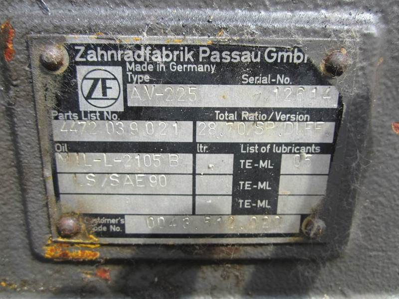 Zettelmeyer ZL502-ZF AV-225 - 4472039021-Axle/Achse/As - Axle and parts for Construction machinery: picture 3 Zettelmeyer ZL502-ZF AV-225 - 4472039021-Axle/Achse/As - Axle and parts for Construction machinery: picture 3