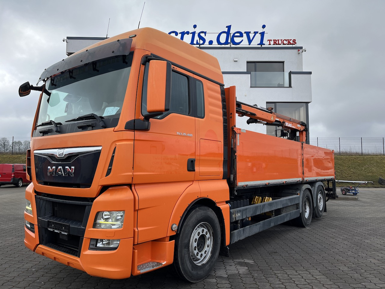 MAN TGX 26.480 6x2 Atlas 145.2 Baustoff - Crane truck, Dropside/ Flatbed truck: picture 1 MAN TGX 26.480 6x2 Atlas 145.2 Baustoff - Crane truck, Dropside/ Flatbed truck: picture 1