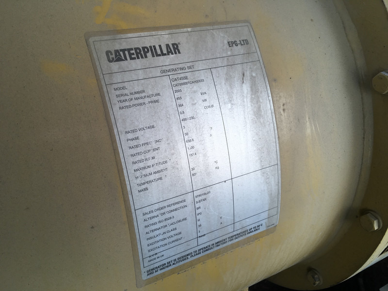 Generator set Caterpillar 3456 GENERATOR 455KVA USED: picture 6