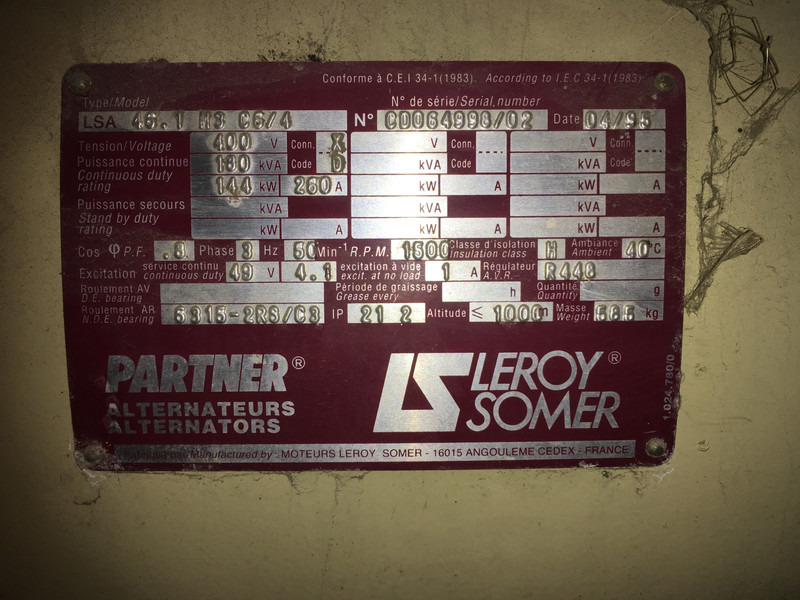 Generator set Cummins 6C8.3 GENERATOR 180KVA USED: picture 8 Generator set Cummins 6C8.3 GENERATOR 180KVA USED: picture 8