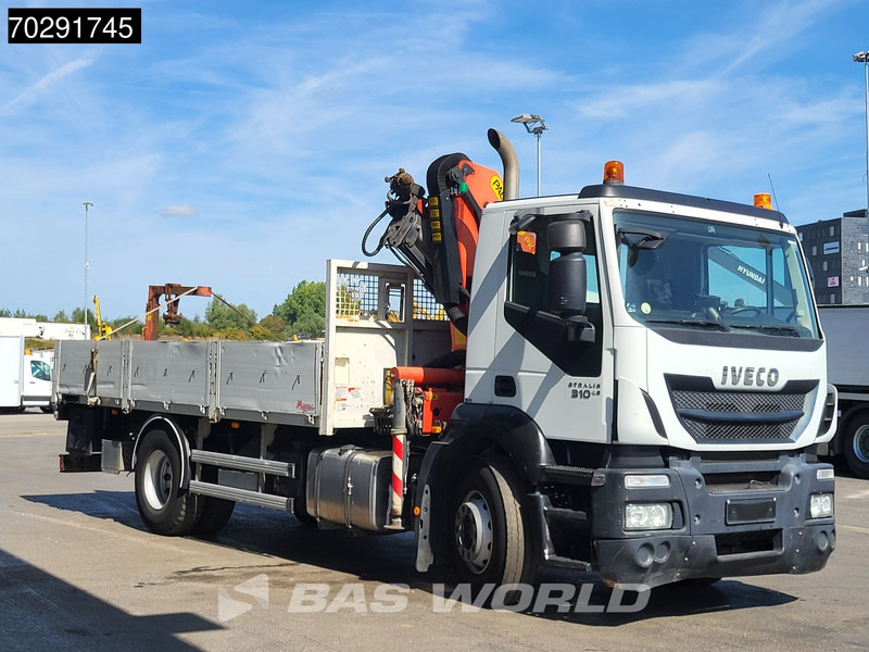 Dropside/ Flatbed truck, Crane truck Iveco Stralis 310 4X2 Palfinger PK14502-SH Kran Crane Rotator Steel suspension Euro 6: picture 16