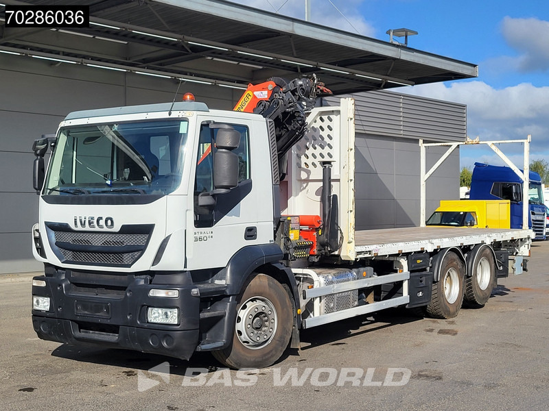 Dropside/ Flatbed truck, Crane truck Iveco Stralis 360 6X2 Palfinger PK18002EH Crane Kran Lift Axle Euro 6: picture 9