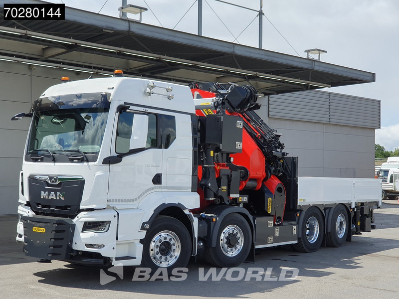 New Dropside/ Flatbed truck, Crane truck MAN TGS 35.520 8X4 Palfinger PK135.002 TEC 7 Kran Crane Hydrodrive Lift+steering axle Navi LED Euro 6: picture 11