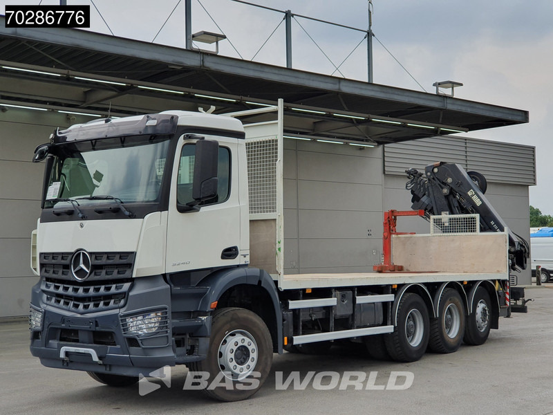 Dropside/ Flatbed truck, Crane truck Mercedes-Benz Arocs 3240 8X4 HIAB 211E-6 HIPRO Big-Axle Lift+Steering Navi Euro 6: picture 9