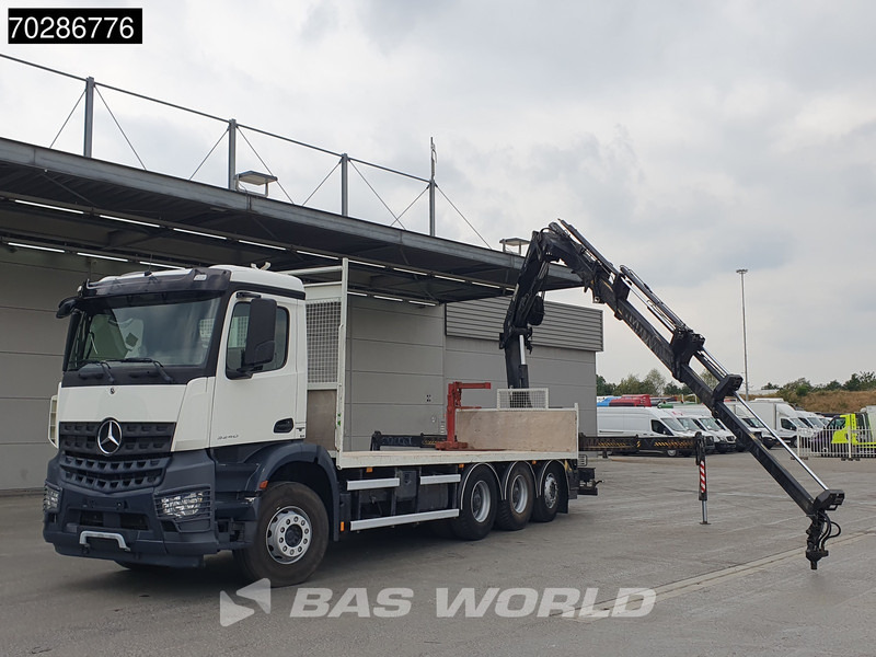 Dropside/ Flatbed truck, Crane truck Mercedes-Benz Arocs 3240 8X4 HIAB 211E-6 HIPRO Big-Axle Lift+Steering Navi Euro 6: picture 8