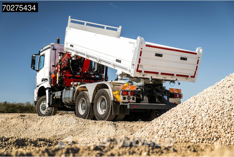 New Tipper, Crane truck Mercedes-Benz Arocs 3348 6X6 Fassi F255A.2.24 xe-dynamic Kran Dreiseitenkipper Navi Euro 6: picture 13