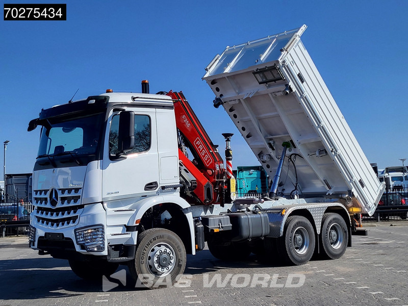 New Tipper, Crane truck Mercedes-Benz Arocs 3348 6X6 Fassi F255A.2.24 xe-dynamic Kran Dreiseitenkipper Navi Euro 6: picture 6