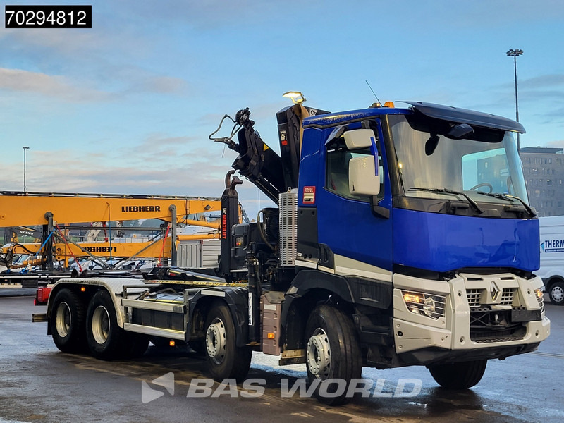 Hook lift truck, Crane truck Renault C 430 8X4 HIAB X-Hiduo 188 B-2 Crane + Hook Full Steel Big-Axle Euro 6: picture 13