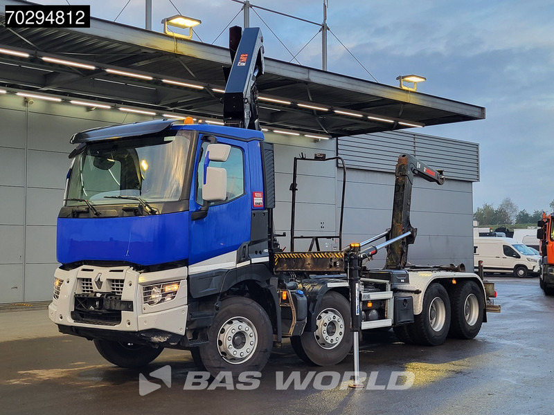 Hook lift truck, Crane truck Renault C 430 8X4 HIAB X-Hiduo 188 B-2 Crane + Hook Full Steel Big-Axle Euro 6: picture 10