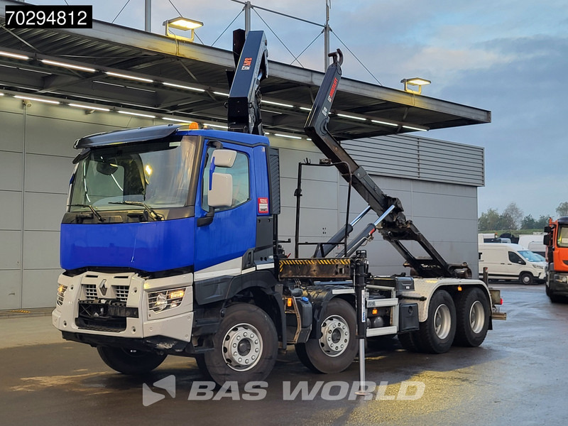 Hook lift truck, Crane truck Renault C 430 8X4 HIAB X-Hiduo 188 B-2 Crane + Hook Full Steel Big-Axle Euro 6: picture 8