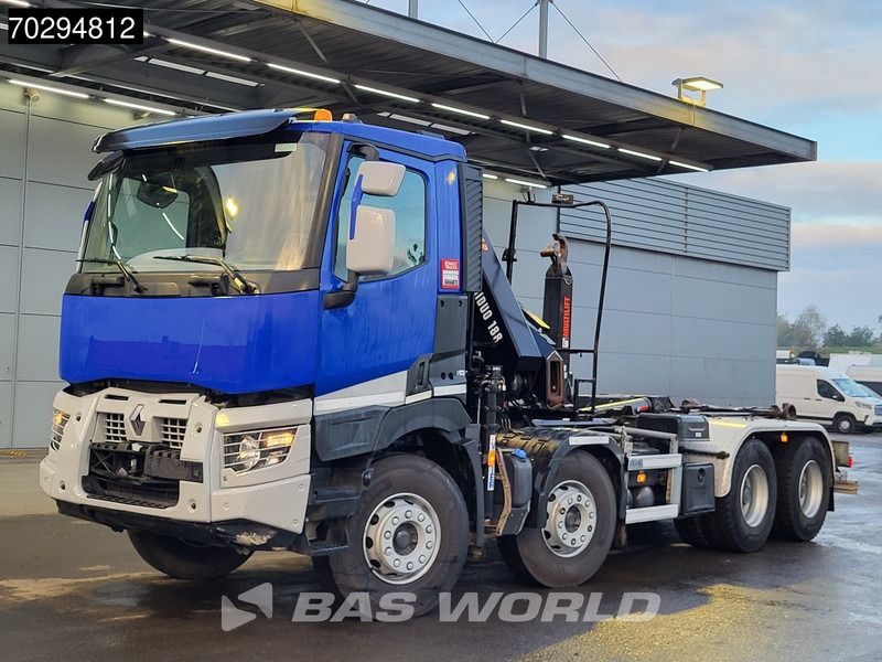 Hook lift truck, Crane truck Renault C 430 8X4 HIAB X-Hiduo 188 B-2 Crane + Hook Full Steel Big-Axle Euro 6: picture 12