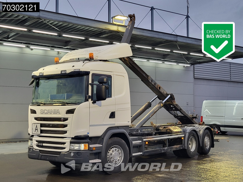 Scania G410 6X2 20tons Meiller containersystem Lift+steering Axle Retarder Euro 6 - Hook lift truck: picture 1 Scania G410 6X2 20tons Meiller containersystem Lift+steering Axle Retarder Euro 6 - Hook lift truck: picture 1
