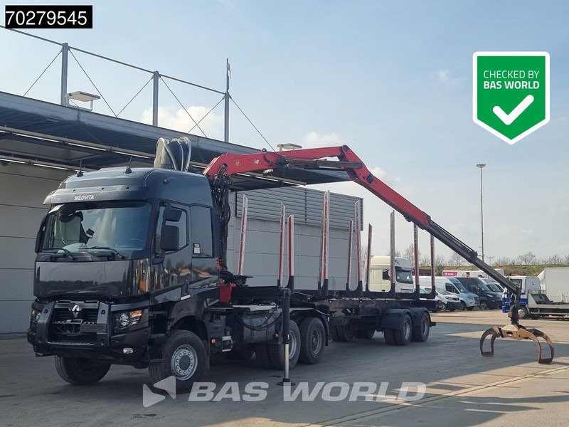 Renault K 520 6X6 6x6 Big-Axle Steelsuspension Holz Kran Palfinger Q180Z96 Optibrake+ Drumbrakes - Tractor unit: picture 1 Renault K 520 6X6 6x6 Big-Axle Steelsuspension Holz Kran Palfinger Q180Z96 Optibrake+ Drumbrakes - Tractor unit: picture 1
