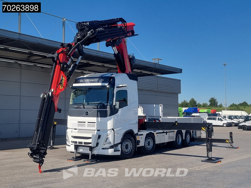 New Dropside/ Flatbed truck, Crane truck Volvo FH 500 8X2 Palfinger PK92002 SH JIB Kran Lift-Lenkachse Navi Euro 6: picture 6