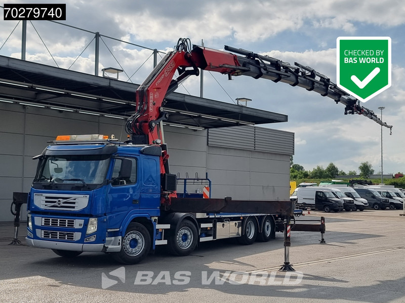 Dropside/ Flatbed truck, Crane truck Volvo FM 450 8X2 FASSI 100 Ton/Meter Crane Kran 7 + 6 Jib Lift+steering Axle Euro 5: picture 1