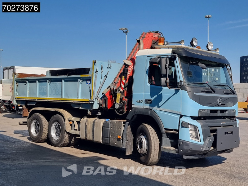 Tipper, Crane truck Volvo FMX 420 6X4 Fassi F155A.2.22 Crane 9m3 Big-Axle Automatic Euro 5: picture 15