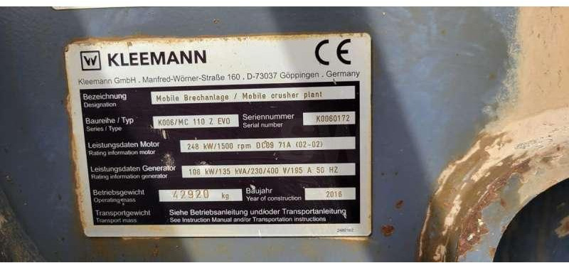 Crusher Kleemann A MACHOIRE MC 110 EVO: picture 21