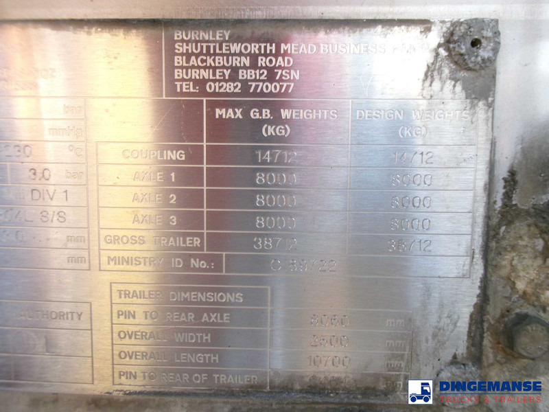 Tank semi-trailer Crossland Bitumen tank inox 31 m3 / 1 comp: picture 20