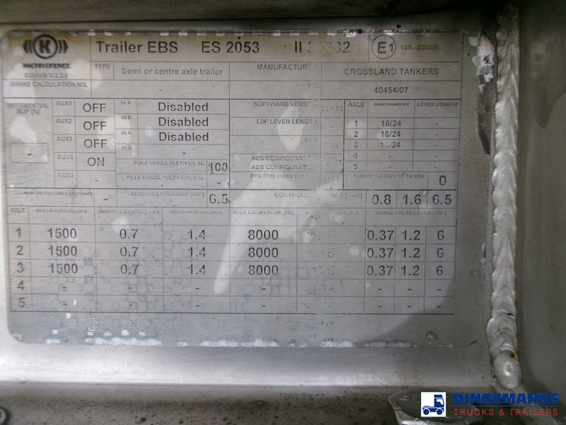 Tank semi-trailer Crossland Bitumen tank inox 33 m3 / 1 comp + compressor + ADR L4BN: picture 20