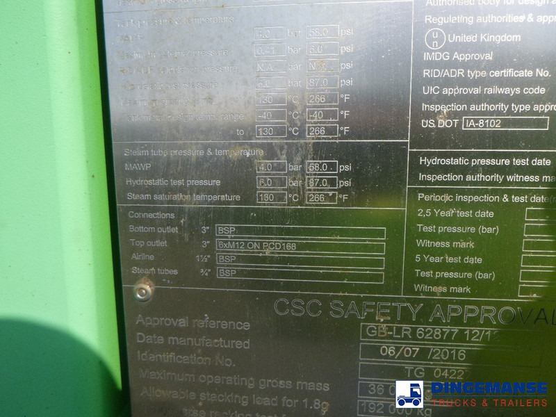 Storage tank Danteco Food tank container inox 20 ft / 25 m3 / 1 comp: picture 20