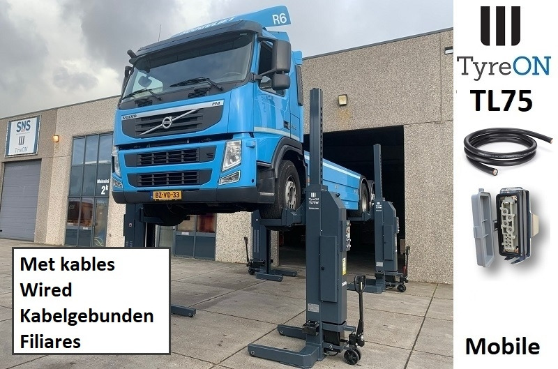 TL75-4 30T mobile truck lift - wired - 400V - performance 3,0 kW per column - large display - lifting time <= 95 s - Workshop equipment: picture 1 TL75-4 30T mobile truck lift - wired - 400V - performance 3,0 kW per column - large display - lifting time <= 95 s - Workshop equipment: picture 1