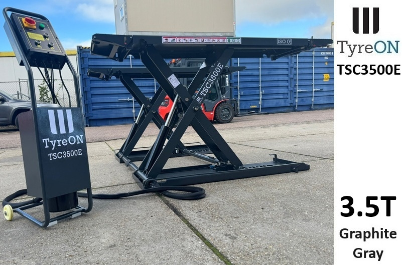 TSC3500E mobile midrise car scissor lift with electrical release - Capacity 3,5T - Lifting height 125 cm - 230V - Graphite gray - Workshop equipment: picture 2 TSC3500E mobile midrise car scissor lift with electrical release - Capacity 3,5T - Lifting height 125 cm - 230V - Graphite gray - Workshop equipment: picture 2
