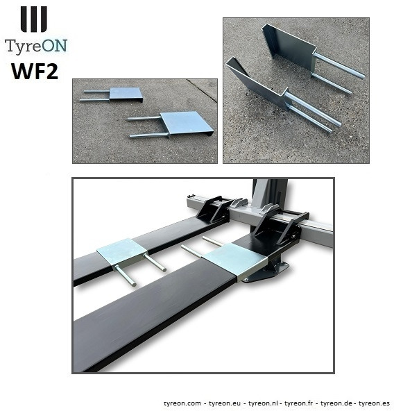 WF2 wheel forks for vehicles with different track widths like ride-on lawn mowers - suitable for tyreON TL10E - Set of 2 pieces - Workshop equipment: picture 5 WF2 wheel forks for vehicles with different track widths like ride-on lawn mowers - suitable for tyreON TL10E - Set of 2 pieces - Workshop equipment: picture 5