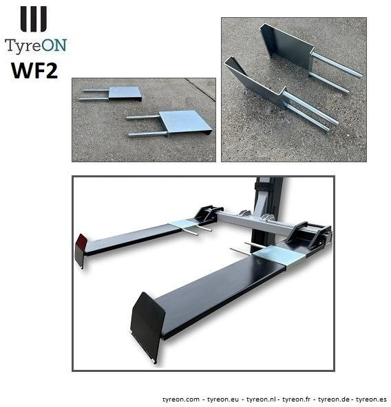 WF2 wheel forks for vehicles with different track widths like ride-on lawn mowers - suitable for tyreON TL10E - Set of 2 pieces - Workshop equipment: picture 2 WF2 wheel forks for vehicles with different track widths like ride-on lawn mowers - suitable for tyreON TL10E - Set of 2 pieces - Workshop equipment: picture 2