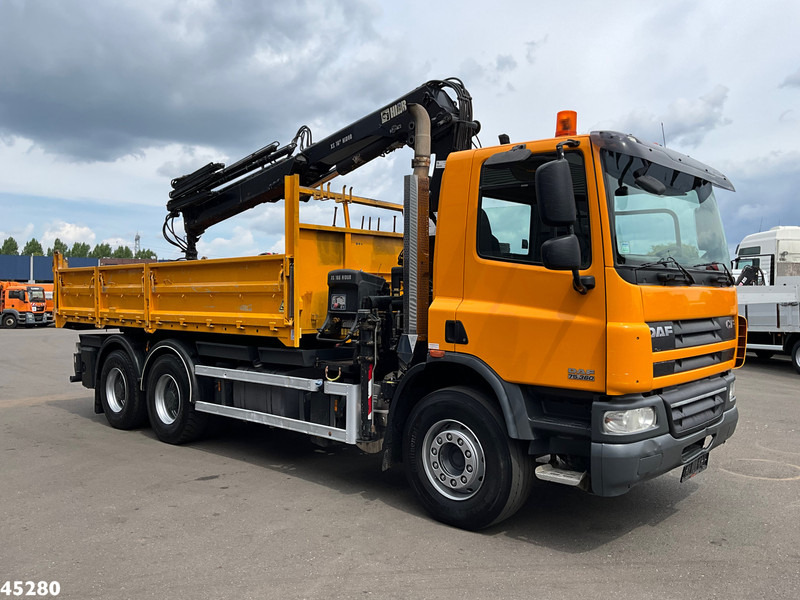 Tipper, Crane truck DAF FAT 75 CF 340 6x4 Manual Full steel Hiab 16 Tonmeter laadkraan: picture 6