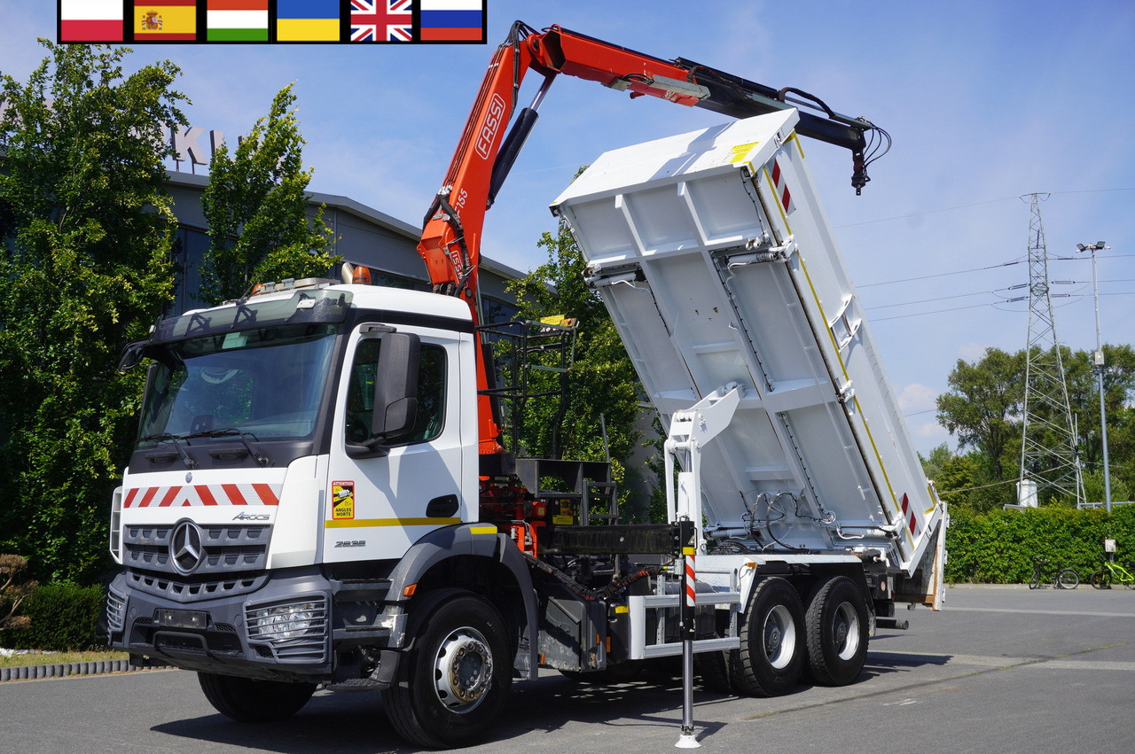 MERCEDES-BENZ AROCS 2636 / Fassi F155A.0.22 crane 6t / 120 tho. km / 3-sided dump truck / 2 x Bordmatic - Crane truck: picture 1 MERCEDES-BENZ AROCS 2636 / Fassi F155A.0.22 crane 6t / 120 tho. km / 3-sided dump truck / 2 x Bordmatic - Crane truck: picture 1