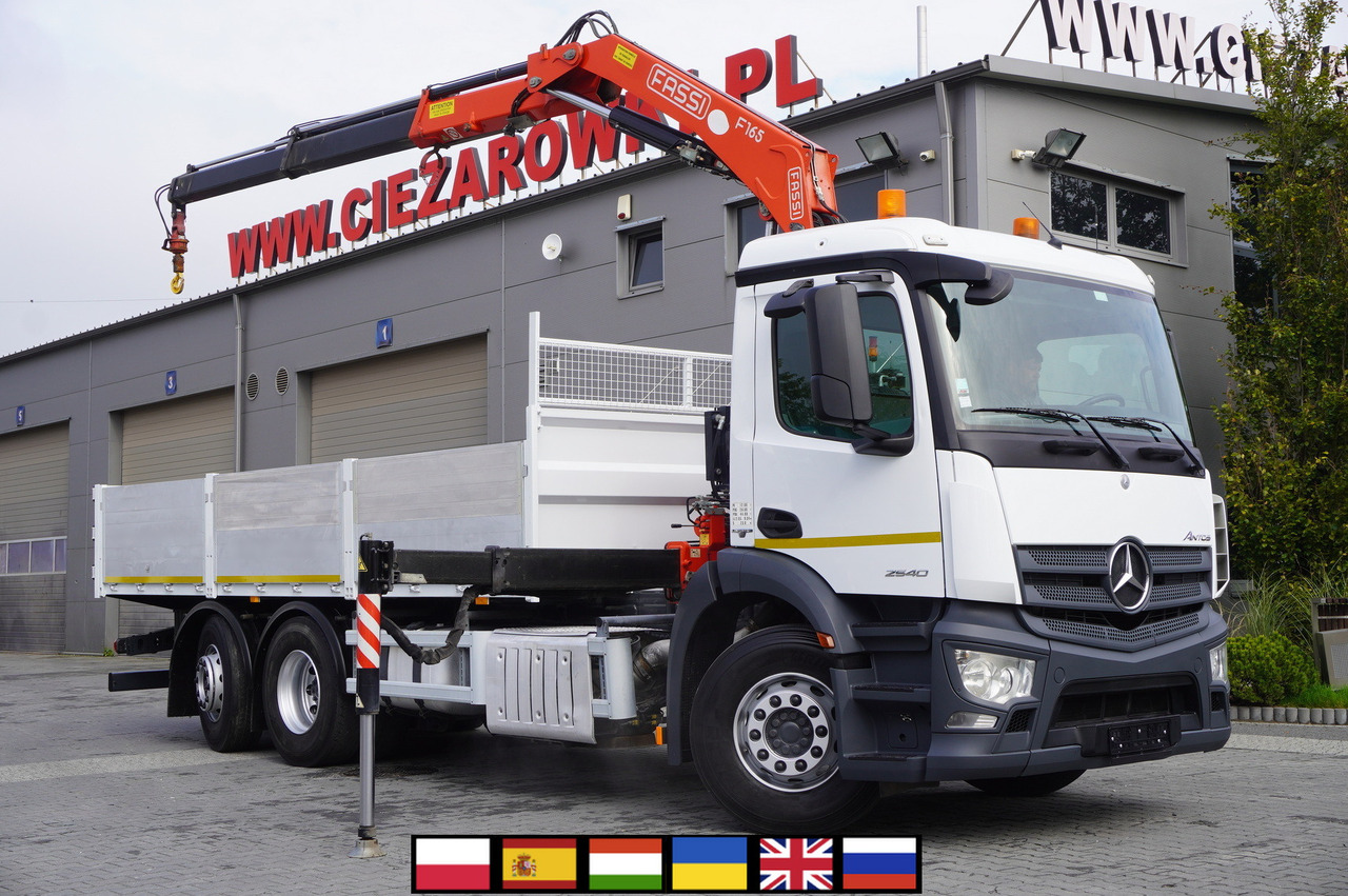 MERCEDES-BENZ Antos 2540 / Flatbed 15 EPAL / Fassi F165 / 6.1 t / 8 m reach / remote control / rotator / 1600 MTH / steered axle - Crane truck: picture 1 MERCEDES-BENZ Antos 2540 / Flatbed 15 EPAL / Fassi F165 / 6.1 t / 8 m reach / remote control / rotator / 1600 MTH / steered axle - Crane truck: picture 1