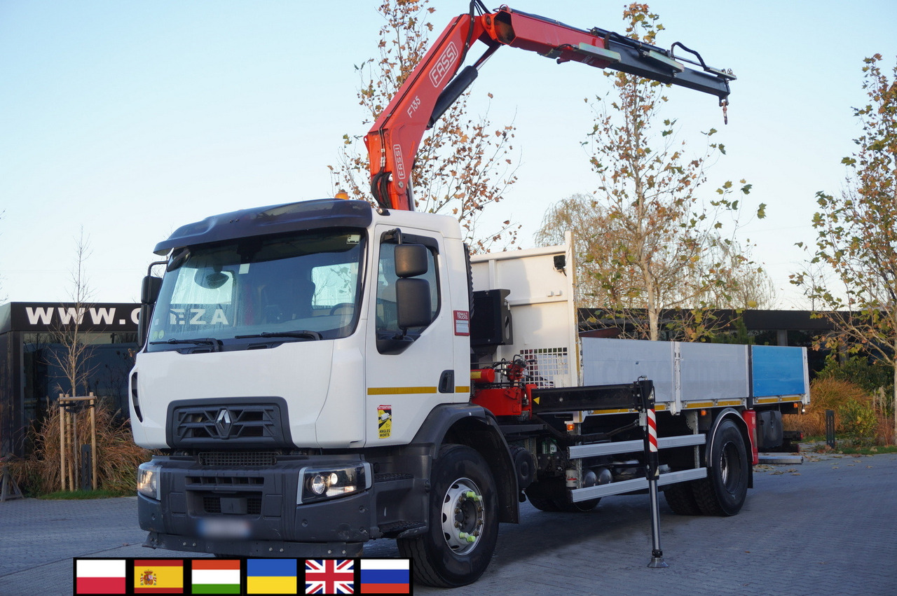 RENAULT C280 DTI 8 / FASSI crane 5.6 T / range 8 m / Flatbed 15 EPAL - Crane truck: picture 1 RENAULT C280 DTI 8 / FASSI crane 5.6 T / range 8 m / Flatbed 15 EPAL - Crane truck: picture 1