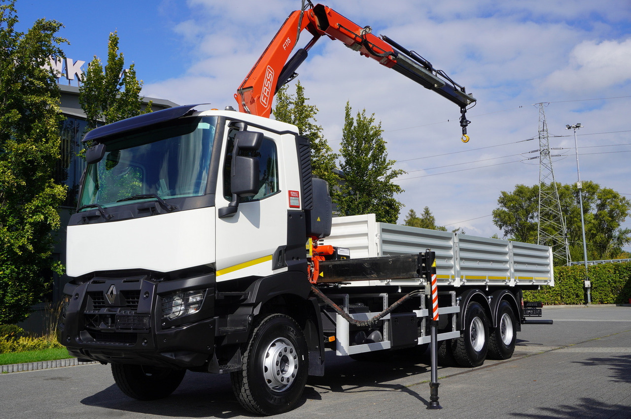 RENAULT K380 6×4 / FASSI F175 crane 7.85 t / 120 thousand km! / 2-sided tipper - Tipper, Crane truck: picture 4 RENAULT K380 6×4 / FASSI F175 crane 7.85 t / 120 thousand km! / 2-sided tipper - Tipper, Crane truck: picture 4