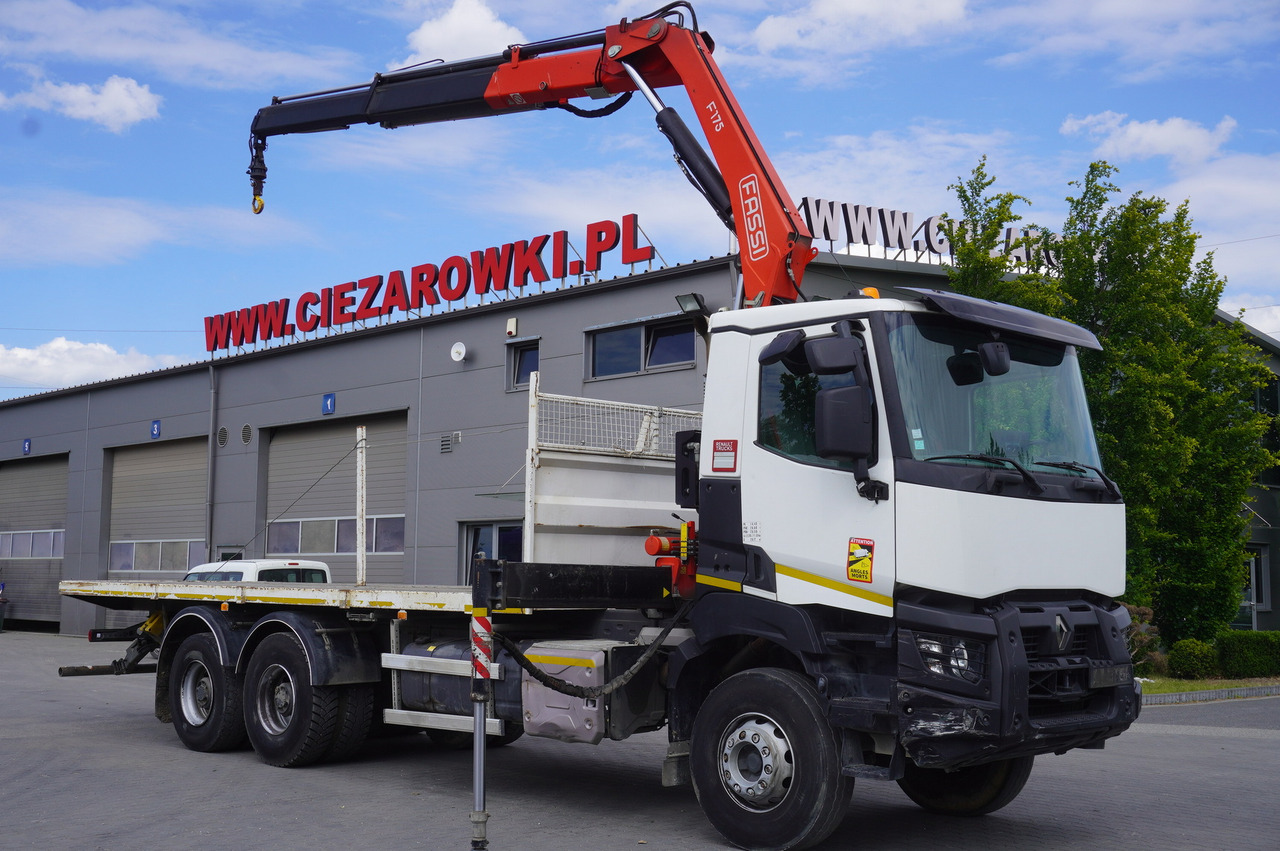 RENAULT K380 6x4 / FASSI F175 crane 7.85 t / 120 thousand km - Dropside/ Flatbed truck, Crane truck: picture 1 RENAULT K380 6x4 / FASSI F175 crane 7.85 t / 120 thousand km - Dropside/ Flatbed truck, Crane truck: picture 1