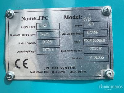 JPC KV12 (Unused) - Mini excavator: picture 5 JPC KV12 (Unused) - Mini excavator: picture 5