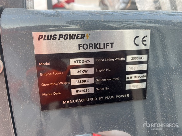 2025 Plus Power VTDD 25 (Unused) Forklift - Forklift: picture 1 2025 Plus Power VTDD 25 (Unused) Forklift - Forklift: picture 1