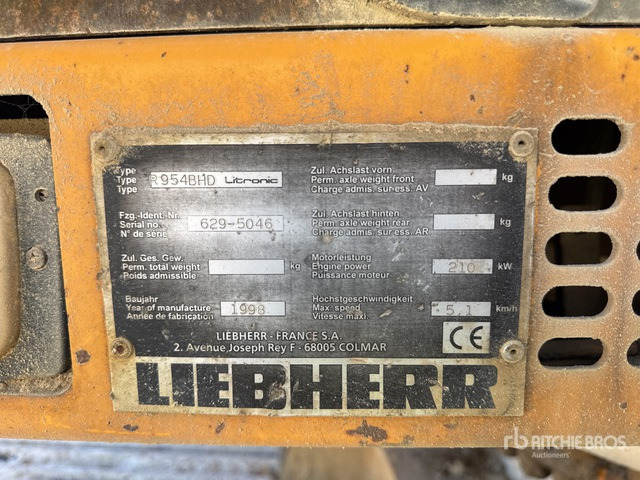 1998 Liebherr R954B HD Litronic Pelle Sur Chenilles Tracked Excavator - Crawler excavator: picture 1 1998 Liebherr R954B HD Litronic Pelle Sur Chenilles Tracked Excavator - Crawler excavator: picture 1