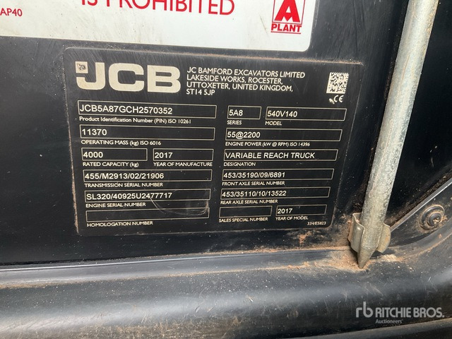 2017 JCB 540-140 Telehandler - Telescopic handler: picture 1 2017 JCB 540-140 Telehandler - Telescopic handler: picture 1