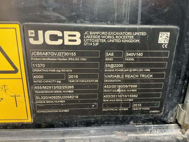 2018 JCB 540-140 Telehandler - Telescopic handler: picture 1 2018 JCB 540-140 Telehandler - Telescopic handler: picture 1